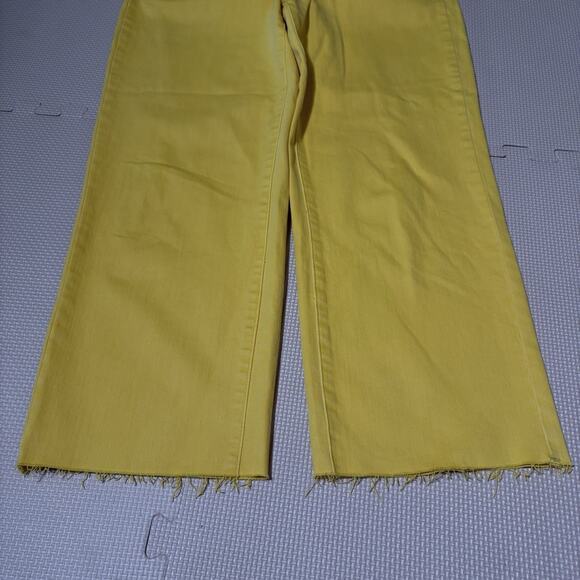 Judy Blue Womens Yellow Braided Waist Cropped Wide Leg Jeans Size 5/27 Preppy - Picture 3 of 14